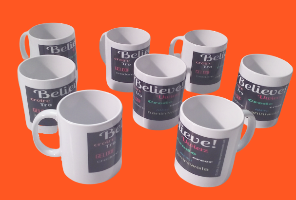 Shop Coffee Mugs with Sayings | Believe! is Written in Different Languages