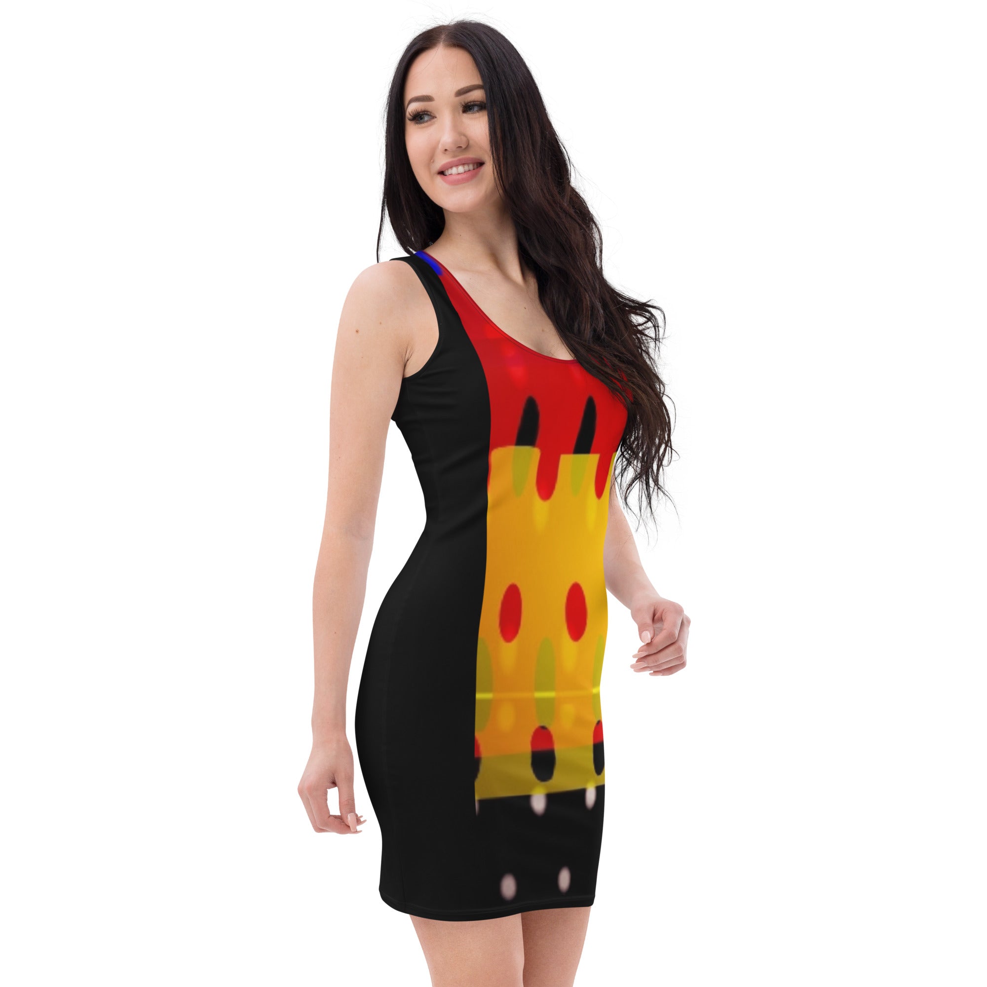 Women's Red and Black Fitted Sleeveless Tank Dress | Andrea and Me and Me Too