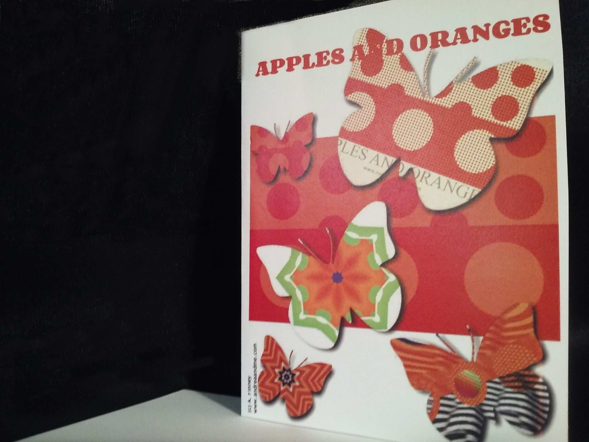 Apples and Oranges Butterfly note/art cards greeting cards are blank inside from Andrea and Me and Me too at www.andreaandme.com