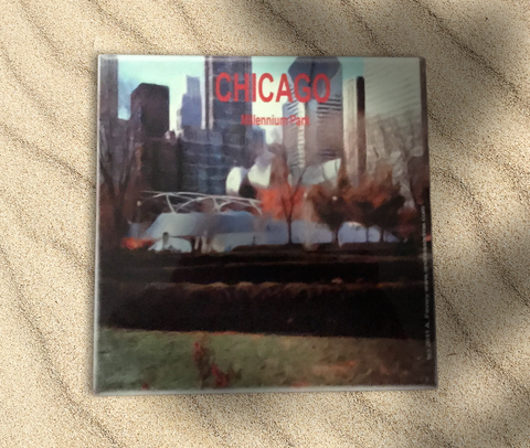 6x6 in decorative wall tile with a scenic view of Chicago Millennium Park available at www.andreaandme.com